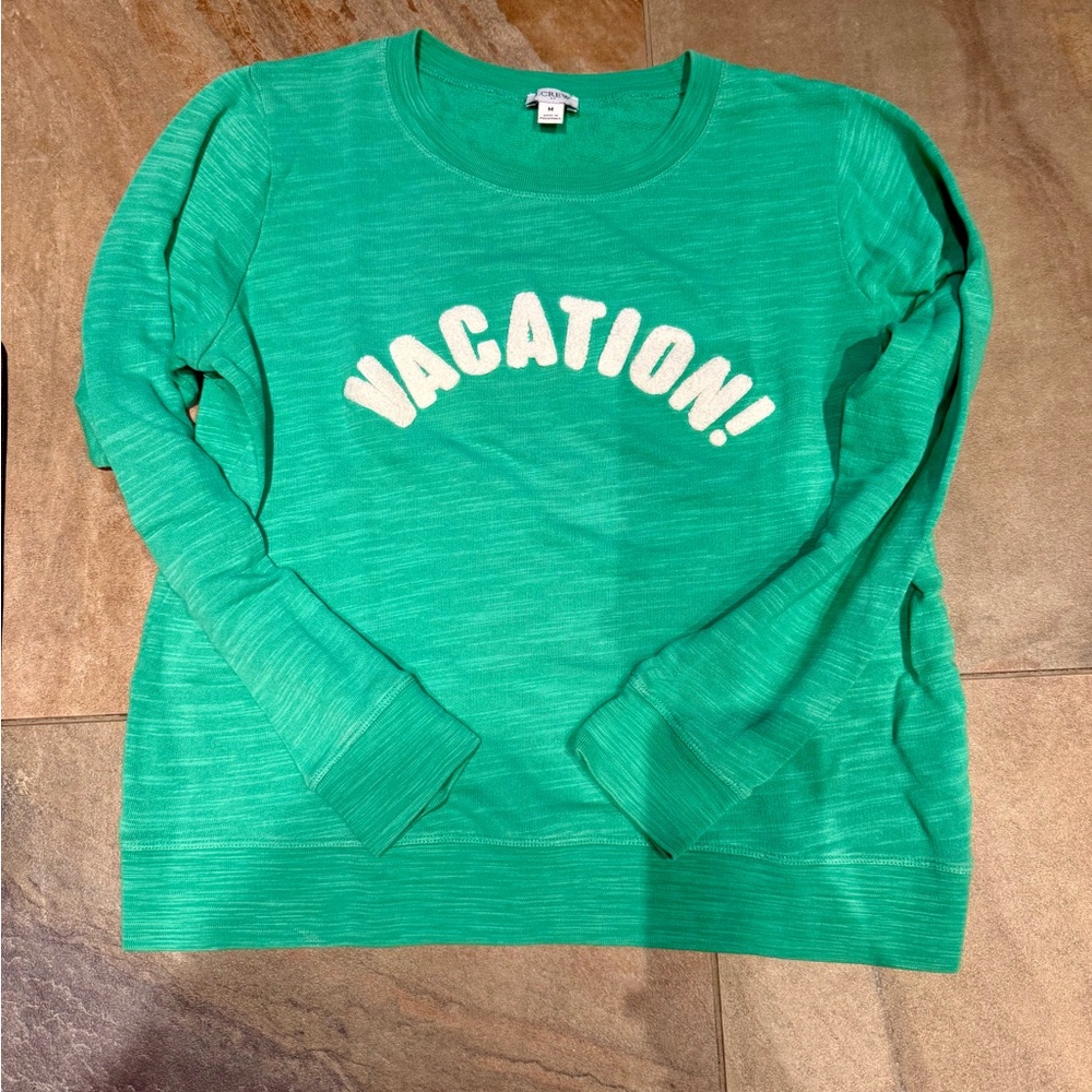 J. Crew Green 'Vacation!' Sweatshirt